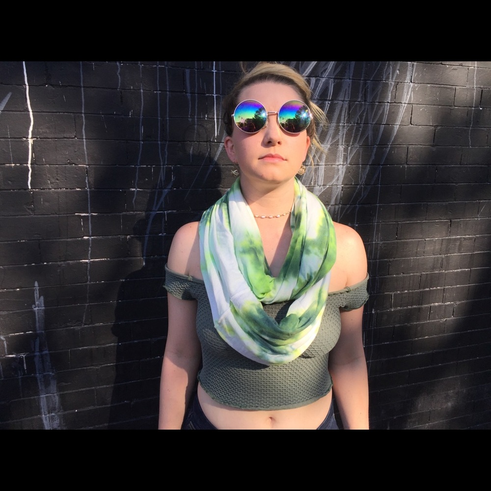 Hand dyed circle scarf